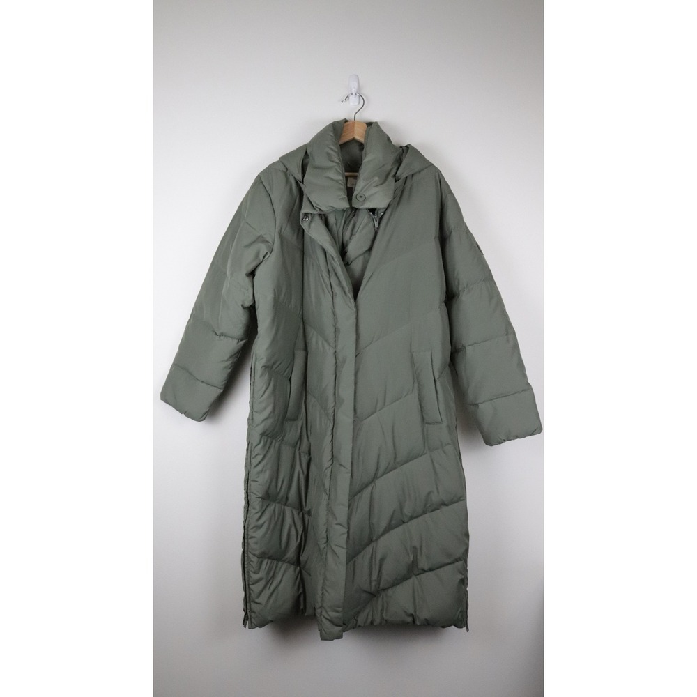 NWT Seraphine Green 3-In-1 Long Chevron Puffer Maternity Coat 12 Babywearing - Picture 2 of 16